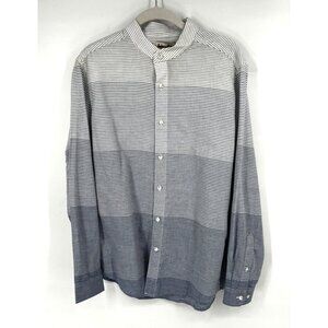 Fabindia Mens 100% Cotton Button Down Striped Ombre' Shirt Size 38 NWT